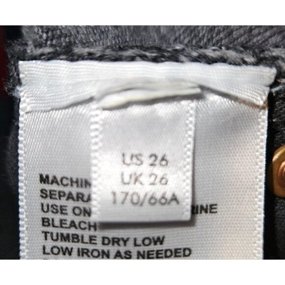 BDG Slim Straight Jeans Sz 26 2 High Rise Button Fly Patchwork Frayed Distressed - Picture 11 of 15